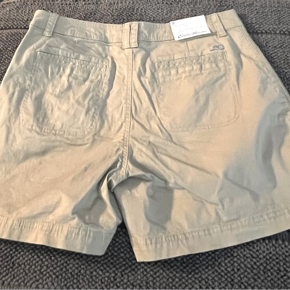 NEW WITH TAGS, Eddie Bauer tan shorts, Size 8, Retail $39.99 - Picture 2 of 4